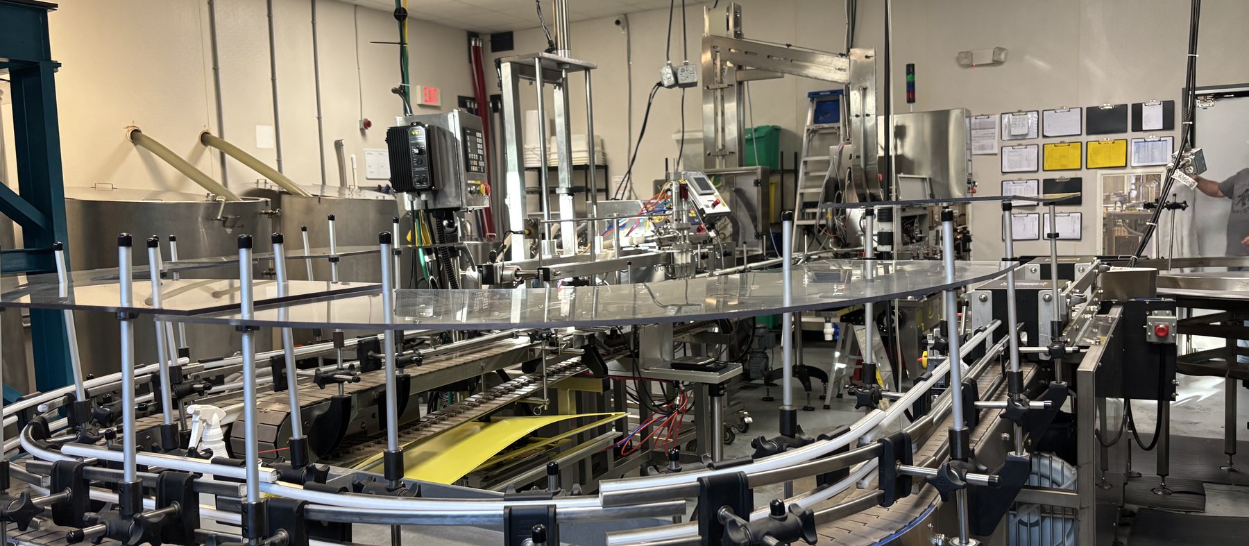 A bottling and canning line at a co-packer facility